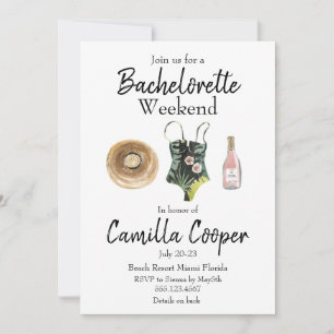 Invitación Bachelorette Party Weekend Getaway Itinerary