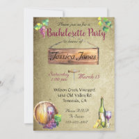 Bachelorette Party Wine Dasting Watercolor Vintage