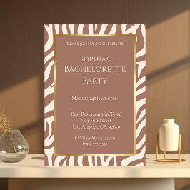 Invitación Bachelorette Party-Zebra Print-Mousse