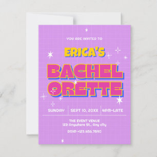 Invitación Bachelorette pop Retro