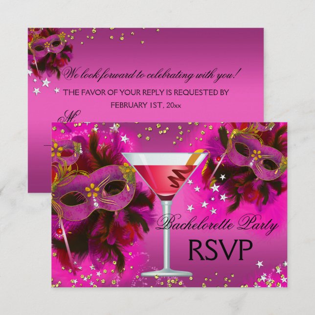 Invitación Bachelorette RSVP (Anverso / Reverso)