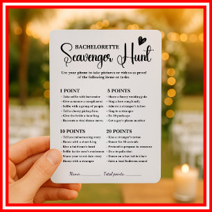 Invitación Bachelorette Scavenger Hunt Bridal Shower Game