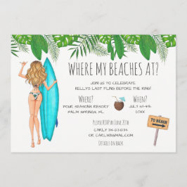 Invitación Bachelorette Surf Beach Fiesta