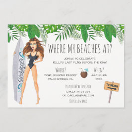 Invitación Bachelorette Surf Beach Fiesta
