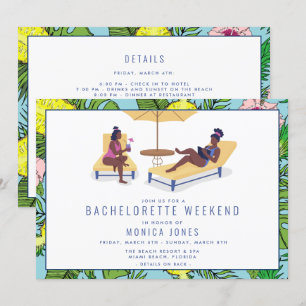 Invitación Bachelorette Tropical Beach Weekend Viaje
