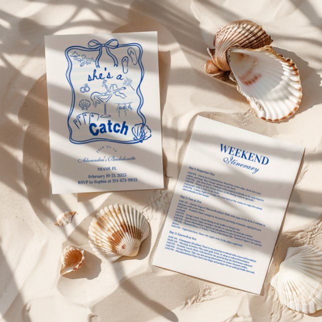 Invitación Bachelorette Tropical Blue Bow (Subido por el creador)