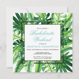 Invitación Bachelorette Tropical Botanical Weekend Itinerario