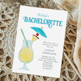 Invitación Bachelorette Tropical con Pina Colada