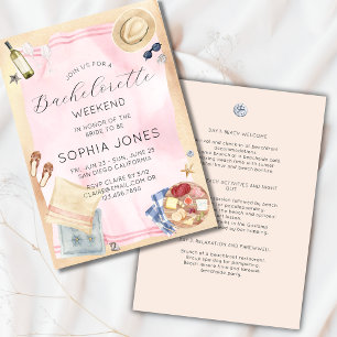 Invitación Bachelorette Watercolor Party Destino Tropical