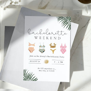 Invitación Bachelorette Weekend Beach fiesta Itinerario