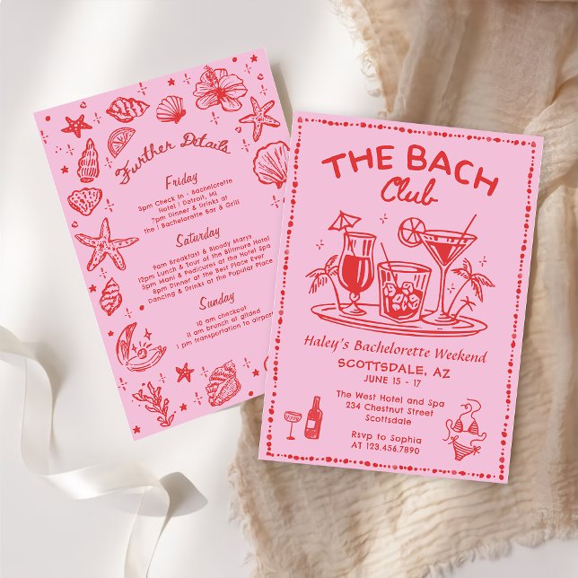 Invitación Bachelorette Weekend de Cocktail de mano caprichos (Subido por el creador)