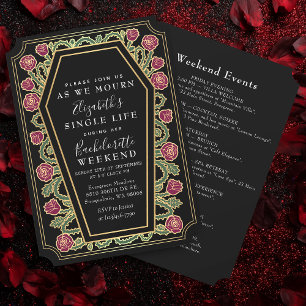 Invitación Bachelorette Weekend de Rosas del ataúd