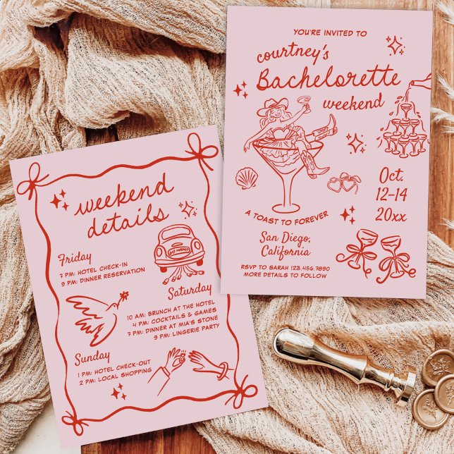 Invitación Bachelorette Weekend de vaca de mano (Subido por el creador)