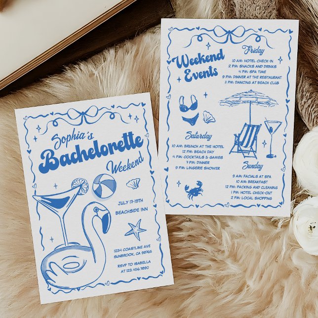 Invitación Bachelorette Weekend Fiesta Azul (Subido por el creador)