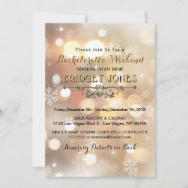 Invitación Bachelorette Weekend Fiesta Itinerary Snowflakes