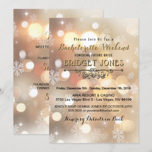 Invitación Bachelorette Weekend Fiesta Itinerary Snowflakes