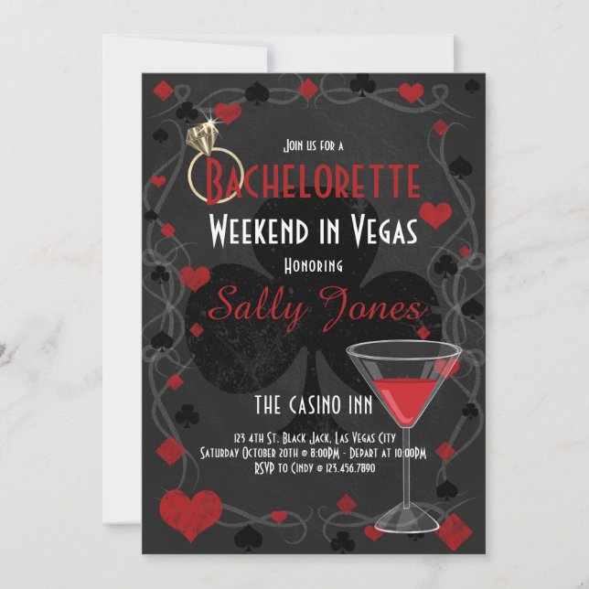 Invitación Bachelorette Weekend Fiesta Las Vegas (Anverso)