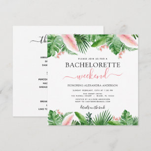 Invitación Bachelorette Weekend Fiesta Palmas Tropicales