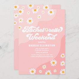 Invitación Bachelorette Weekend Itinerario de Retro 70