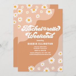 Invitación Bachelorette Weekend Itinerario de Retro 70