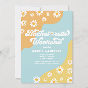 Invitación Bachelorette Weekend Itinerario de Retro 70