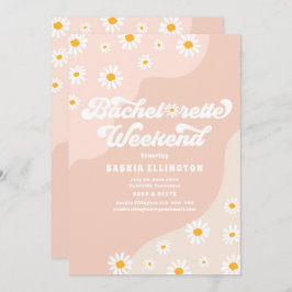 Invitación Bachelorette Weekend Itinerario de Retro 70
