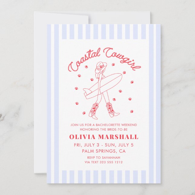 Invitación Bachelorette Weekend Itinerary (Anverso)