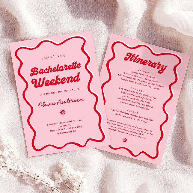 Invitación Bachelorette Weekend Itinerary (Subido por el creador)
