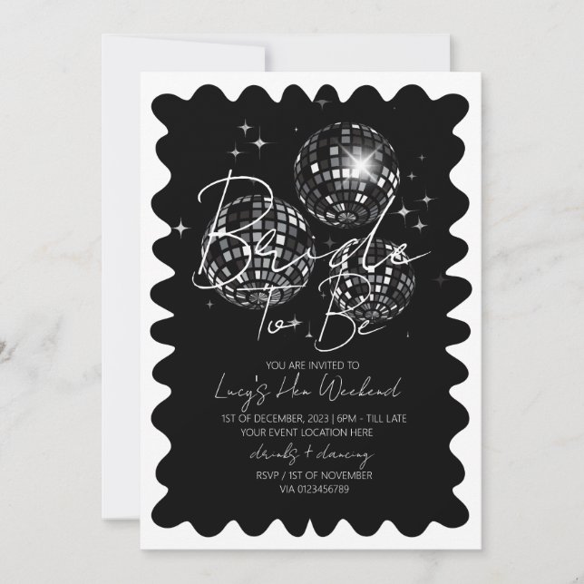 Invitación Bachelorette Weekend Itinerary (Anverso)