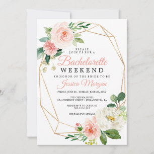 Invitación Bachelorette Weekend Itinerary Airy Rubor