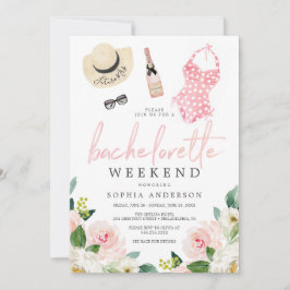Invitación Bachelorette Weekend Itinerary Airy Rubor Floral