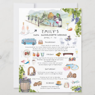 Invitación Bachelorette Weekend Itinerary   Bodega de Napa