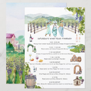 Invitación Bachelorette Weekend Itinerary   Bodega de Napa
