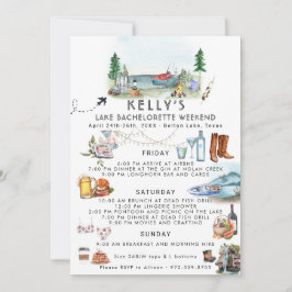 Invitación Bachelorette Weekend Itinerary | Campamento de ver