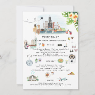 Invitación Bachelorette Weekend Itinerary   Chicago