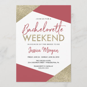 Invitación Bachelorette Weekend Itinerary Cranberry