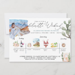 Invitación Bachelorette Weekend Itinerary | Desert Cactus Inv