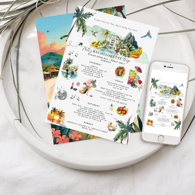 Invitación Bachelorette Weekend Itinerary | Jamaica (Subido por el creador)