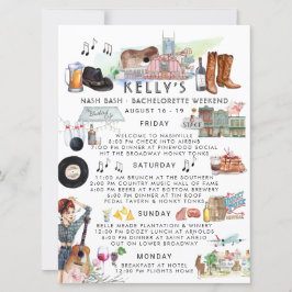 Invitación Bachelorette Weekend Itinerary | Nashville