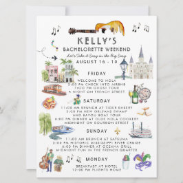 Invitación Bachelorette Weekend Itinerary | Nueva Orleans