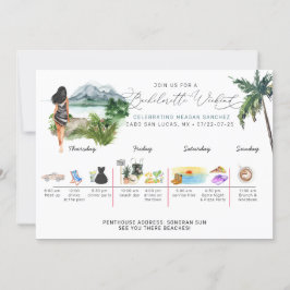 Invitación Bachelorette Weekend Itinerary | Palm tropical