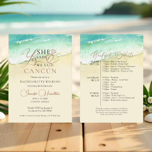 Invitación Bachelorette Weekend Itinerary   Playa de Cancún