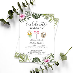Invitación Bachelorette Weekend Itinerary   Playa tropical