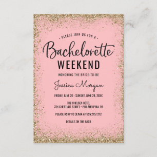 Invitación Bachelorette Weekend Itinerary Rubor Gold Frame