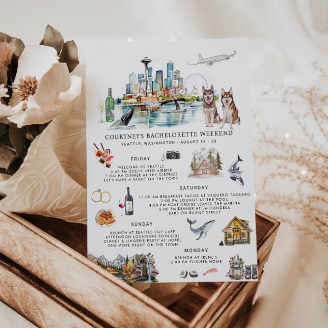 Invitación Bachelorette Weekend Itinerary | Seattle (Subido por el creador)