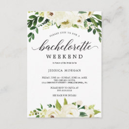 Invitación Bachelorette Weekend Itinerary White Roses