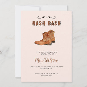 Invitación Bachelorette Weekend rosa de Nashville