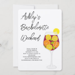 Invitación Bachelorette Weekend Sangria Cocktail Glass