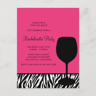 Invitación bachiller de vino tinto de cebra