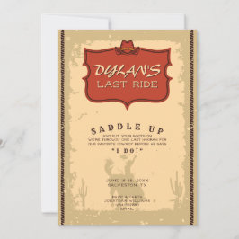 Invitación Bachiller en último viaje Aventura de Cowboy Occid